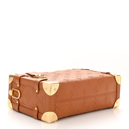 Louis Vuitton Calfskin Debossed Monogram Side Trunk Tan 4 of 9