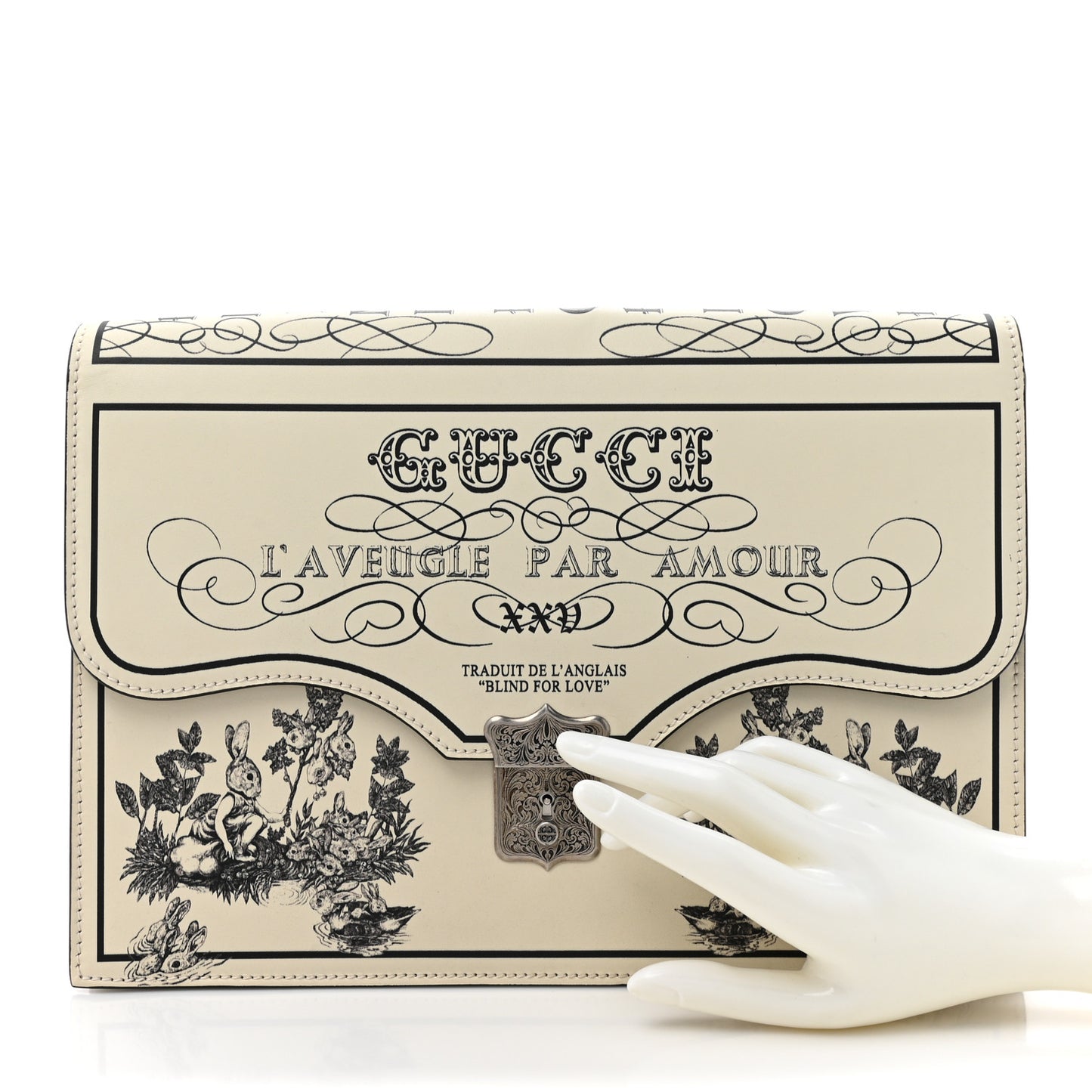 Calfskin Pouch Ivory Black