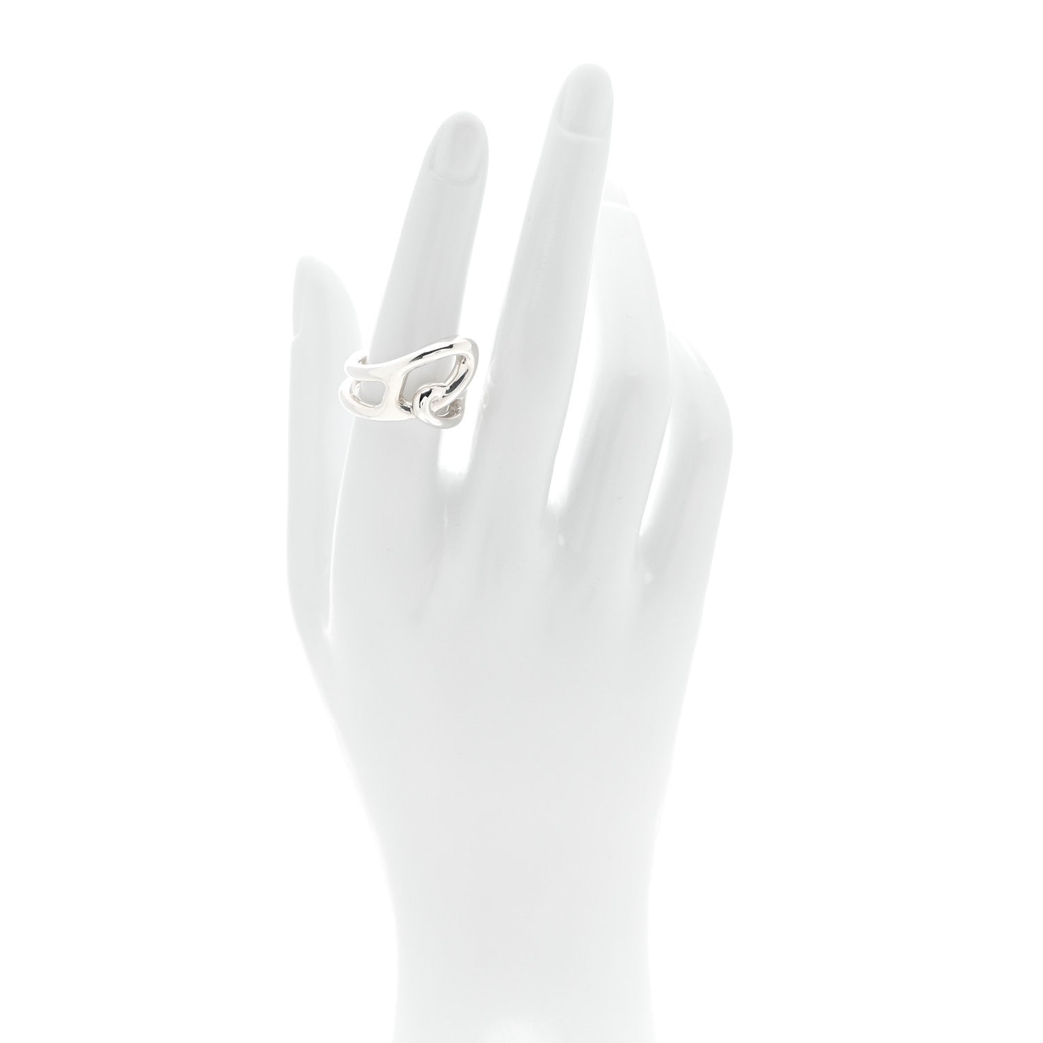 Hermes Sterling Silver Chaine D'Ancre Punk Ring 52 6 2 of 6