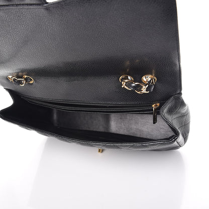 Chanel Caviar Quilted Jumbo Single Flap Black 6 of 8