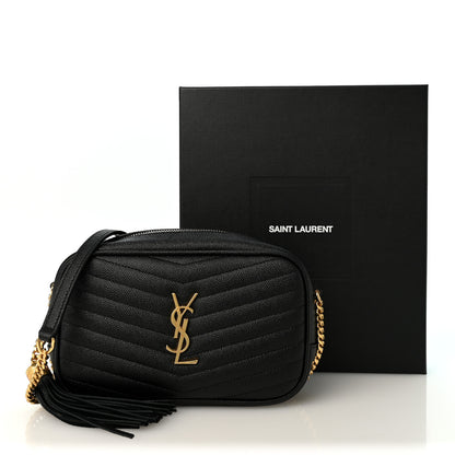 Saint Laurent Grain De Poudre Matelasse Monogram Mini Lou Camera Bag Black 10 of 10