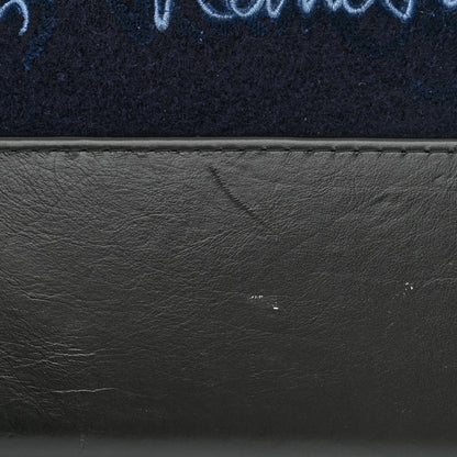 Chanel Calfskin Wool Embroidered Paris Hamburg Medium Gabrielle Hobo Dark Navy Blue 11 of 13