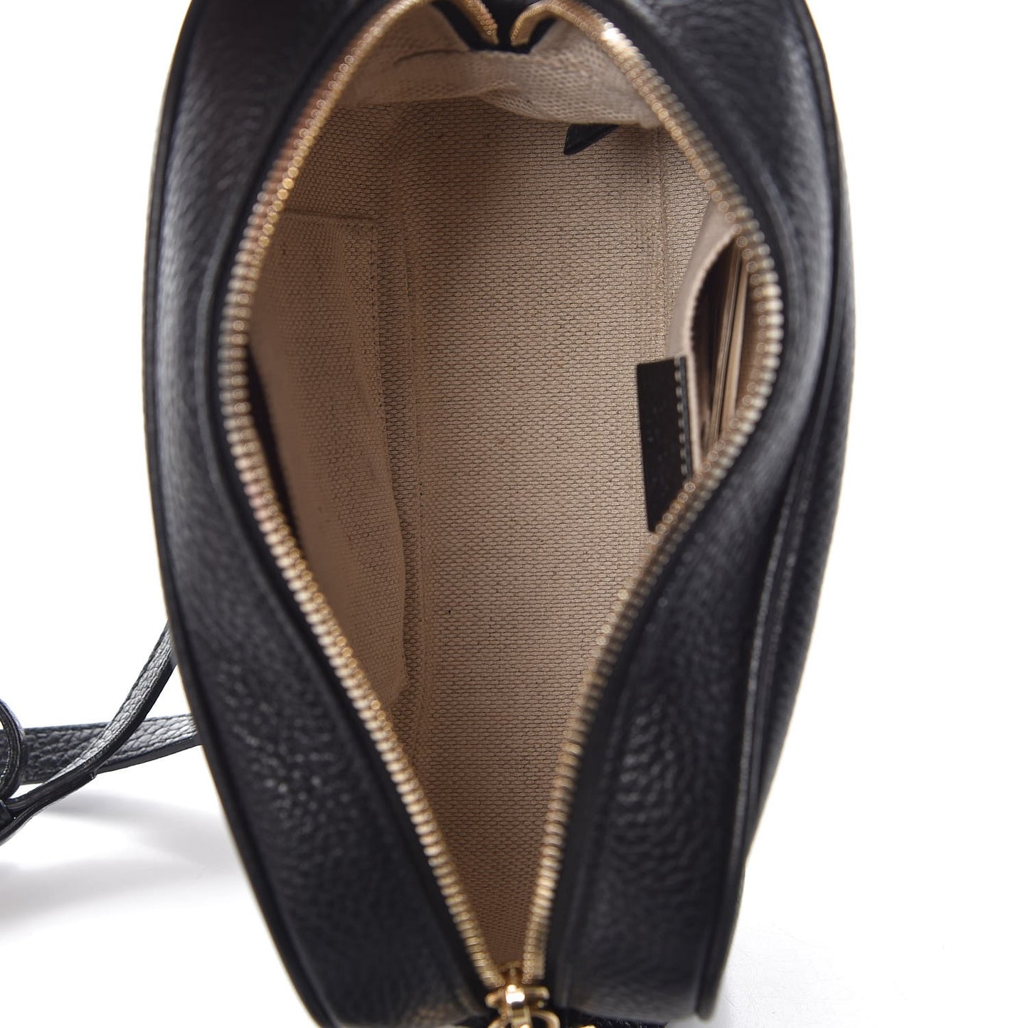 Pebbled Calfskin Small Soho Disco Bag Black