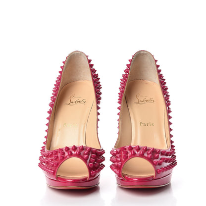Christian Louboutin Patent Yolanda Spikes 120 Pumps 39.5 Grenadine 3 of 10