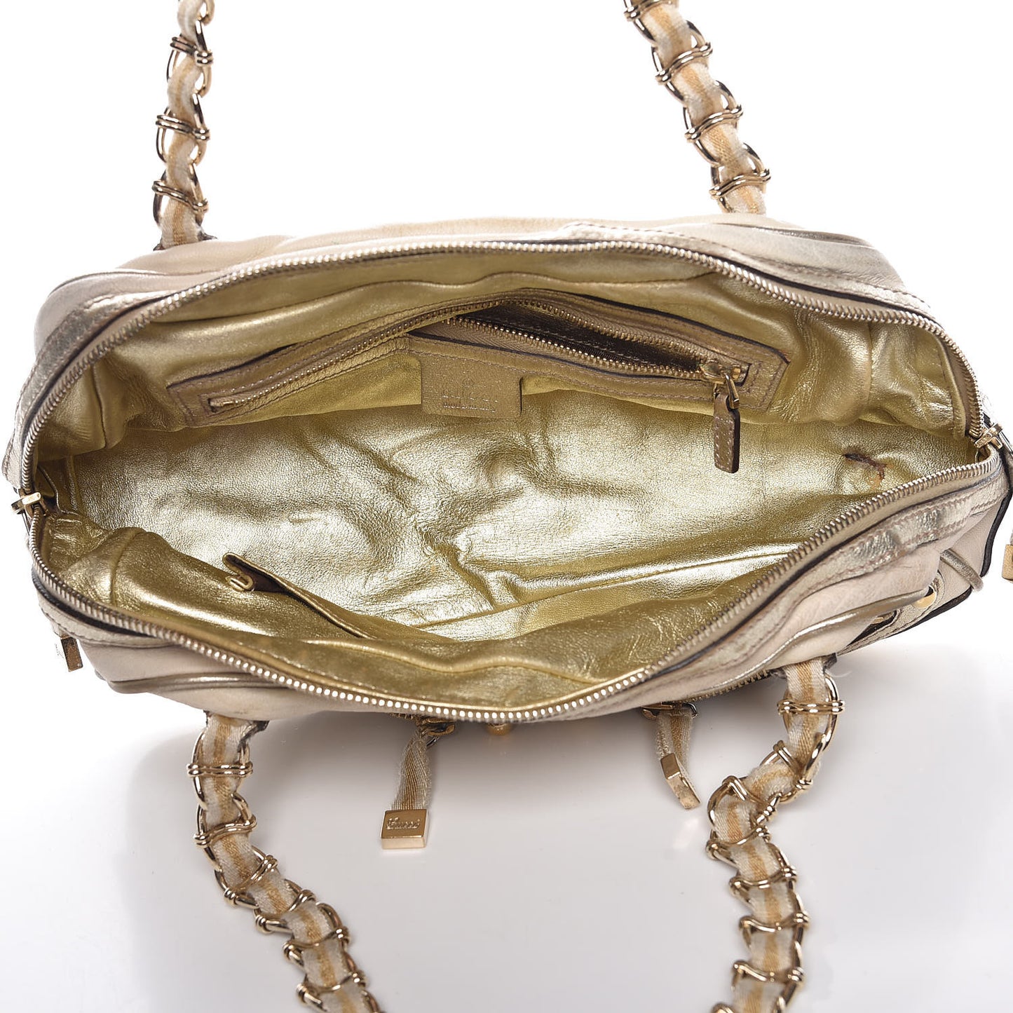 Goatskin Small Capri Bowler White Gold