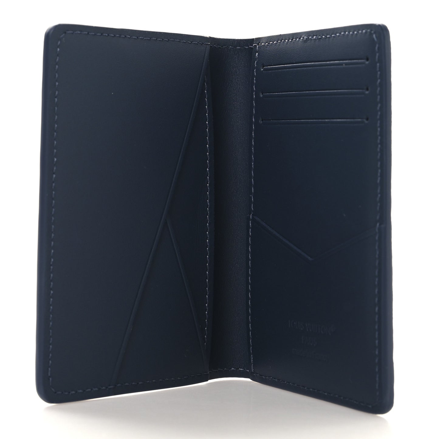 Calfskin Monogram Shadow Pocket Organizer Navy Blue
