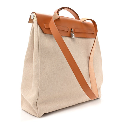 Hermes Toile Vache Calfskin Herbag 39 MM Natural 4 of 11