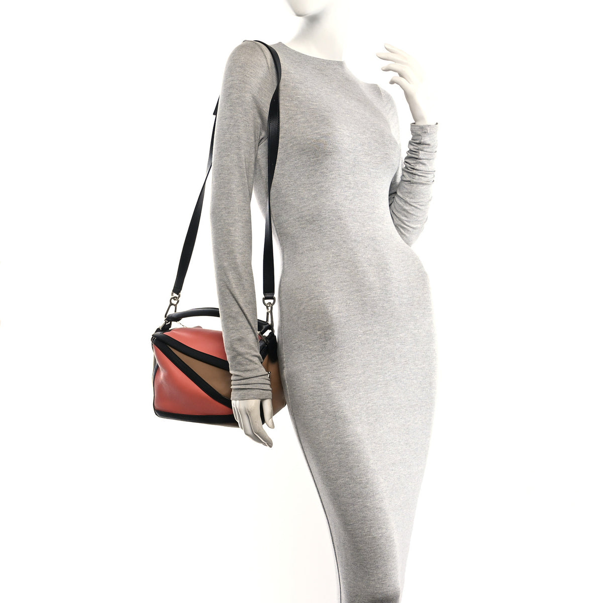 Loewe Calfskin Small Graphic Puzzle Bag Pink Tulip Mocca 2 of 10