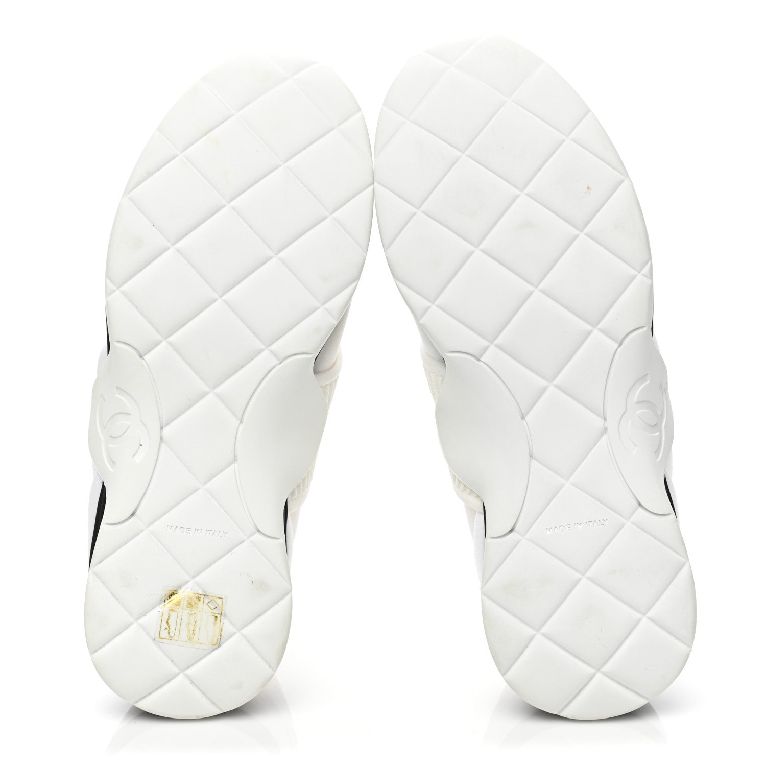Chanel Stretch Fabric CC Sneakers 37 White 6 of 12