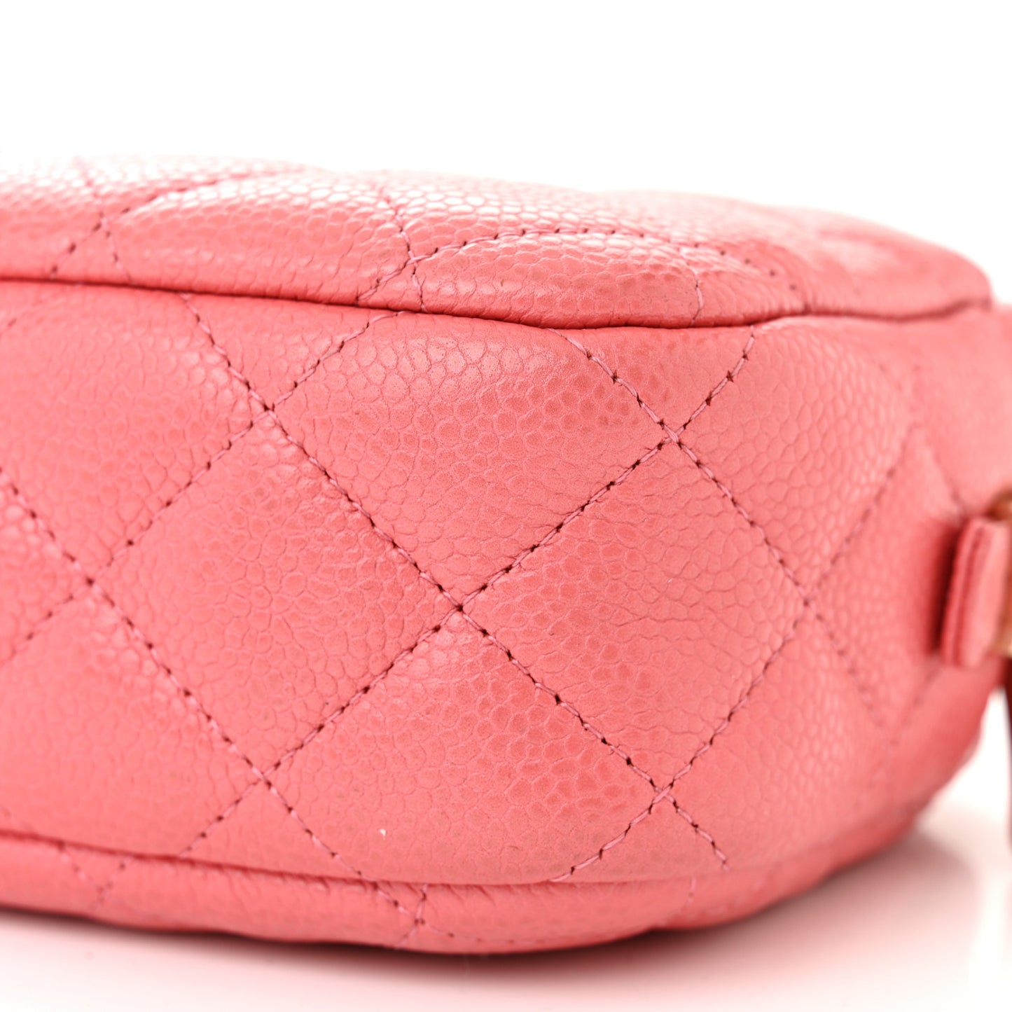 Iridescent Caviar Small Timeless Camera Case Coral