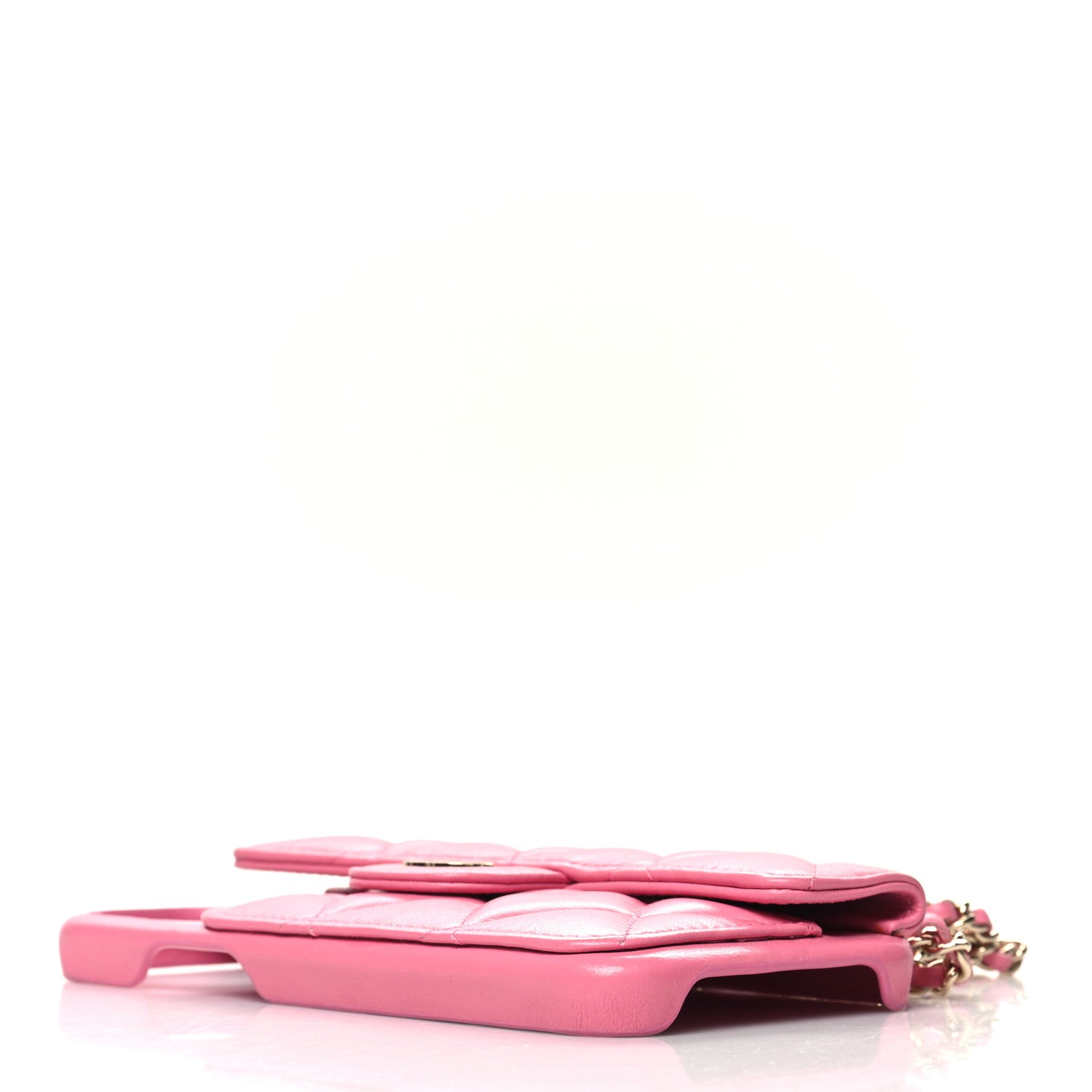 Chanel Lambskin Quilted Pearl Crush iPhone XII Pro Holder With Chain Pink 4 of 12