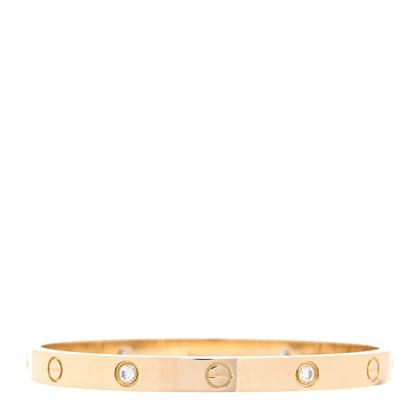 Cartier 18K Yellow Gold 4 Diamond LOVE Bracelet 18 3 of 8
