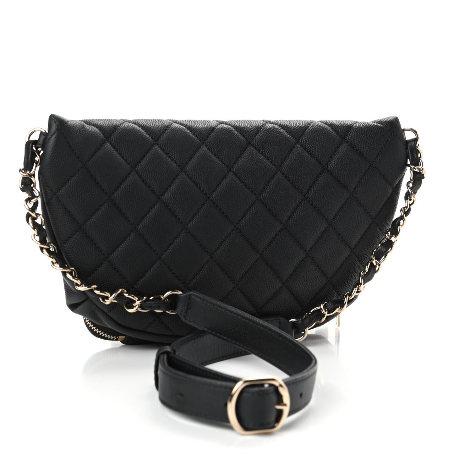 Caviar Quilted Business Affinity Waist Belt Bag Black
