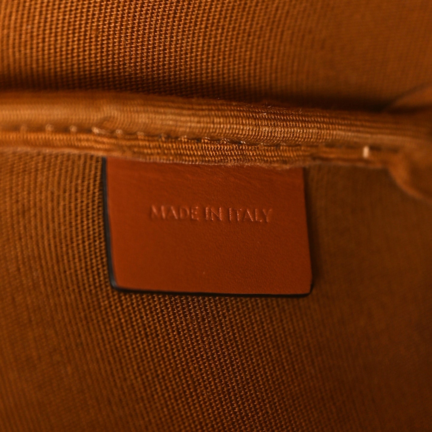 Triomphe Canvas Calfskin Small Bucket Bag Tan