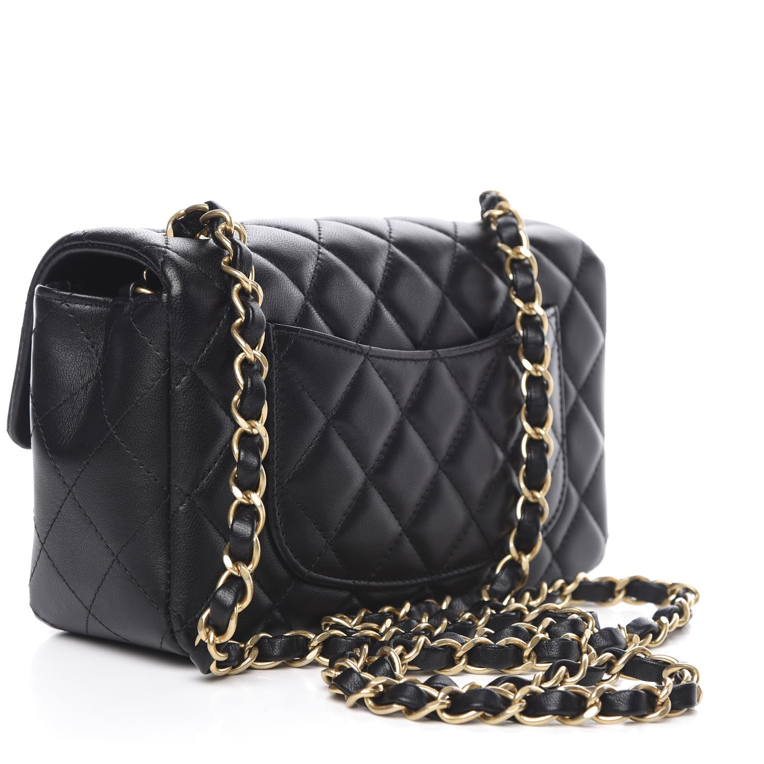 Chanel Lambskin Quilted Mini Rectangular Flap Black 3 of 12