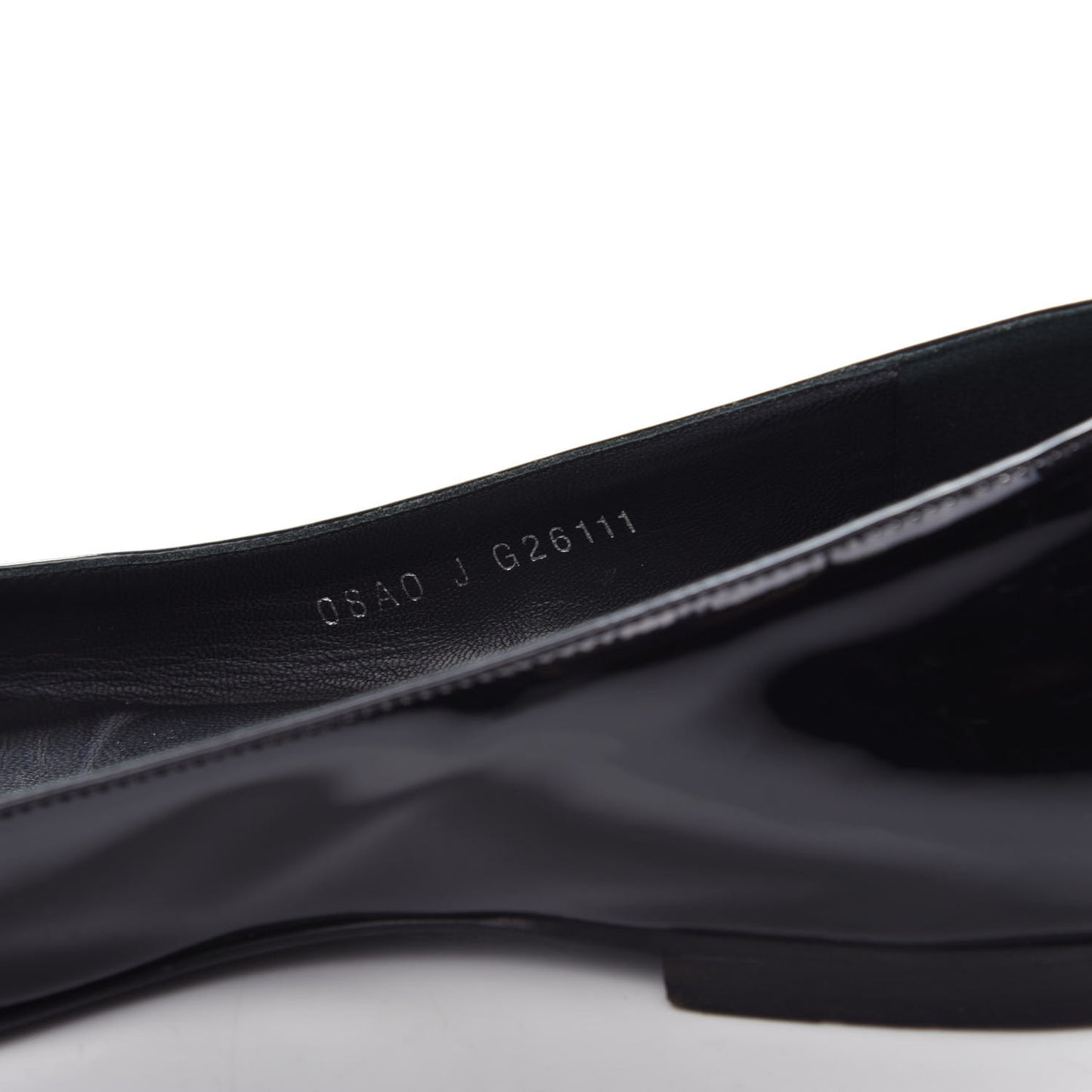 Patent Cap Toe Ballerina Flats 37 Black White