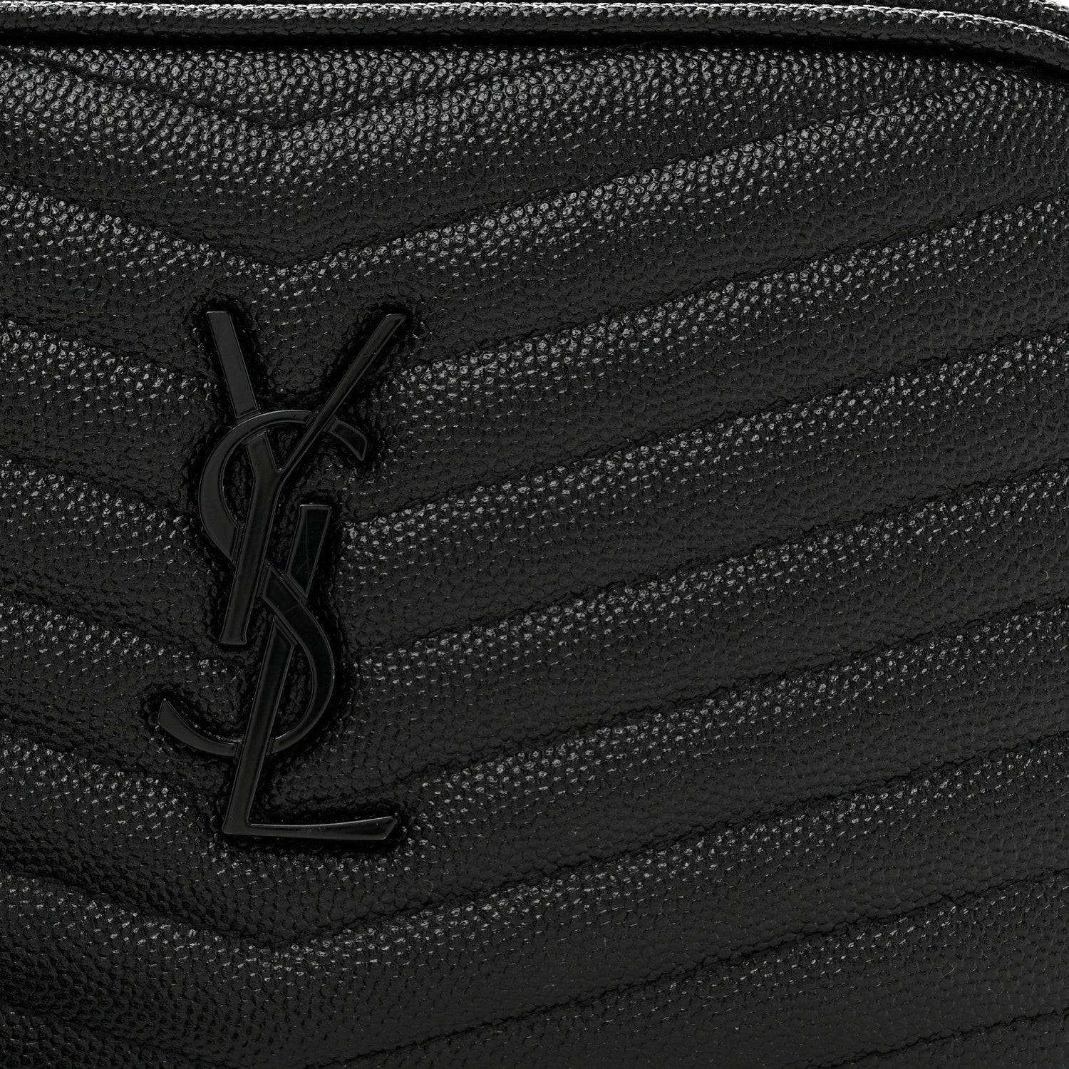 Saint Laurent Grain De Poudre Matelasse Monochrome Monogram Mini Lou Camera Bag Black 7 of 9