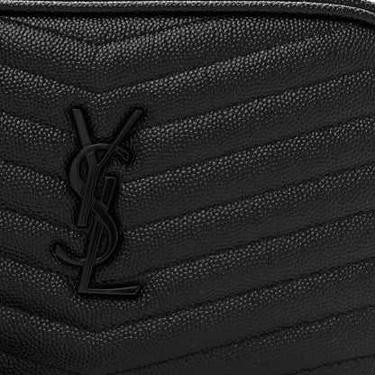 Saint Laurent Grain De Poudre Matelasse Monochrome Monogram Mini Lou Camera Bag Black 7 of 9