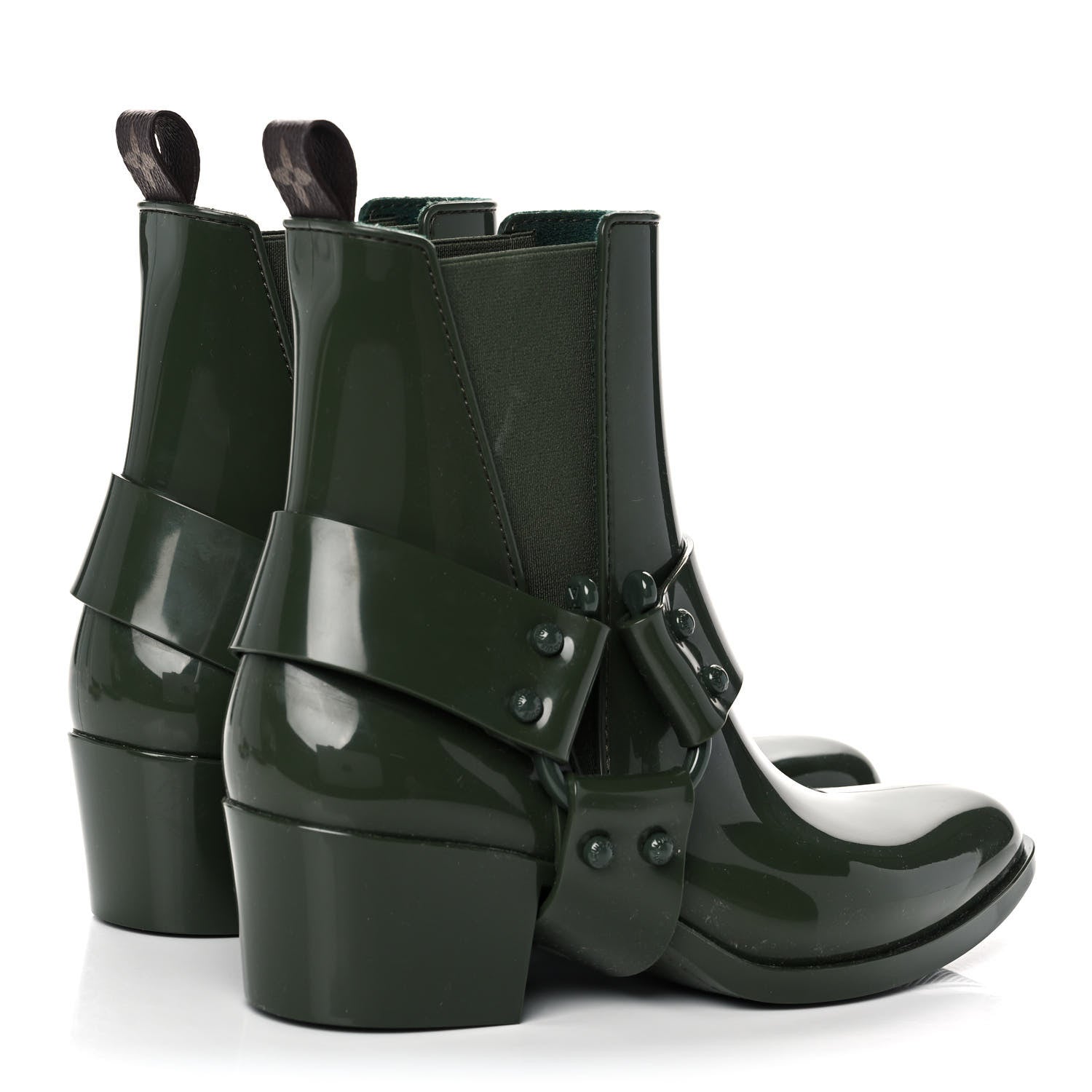 Louis Vuitton Rubber Monogram Rhapsody Ankle Boots 38 Kaki 4 of 8
