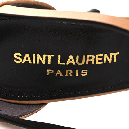 Saint Laurent Calfskin Cassandra 100 Sandals 36 Gold Brown 8 of 9