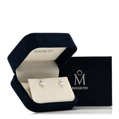 Mikimoto 18K White Gold Akoya Pearl 7-7.5mm Earrings 5 of 5