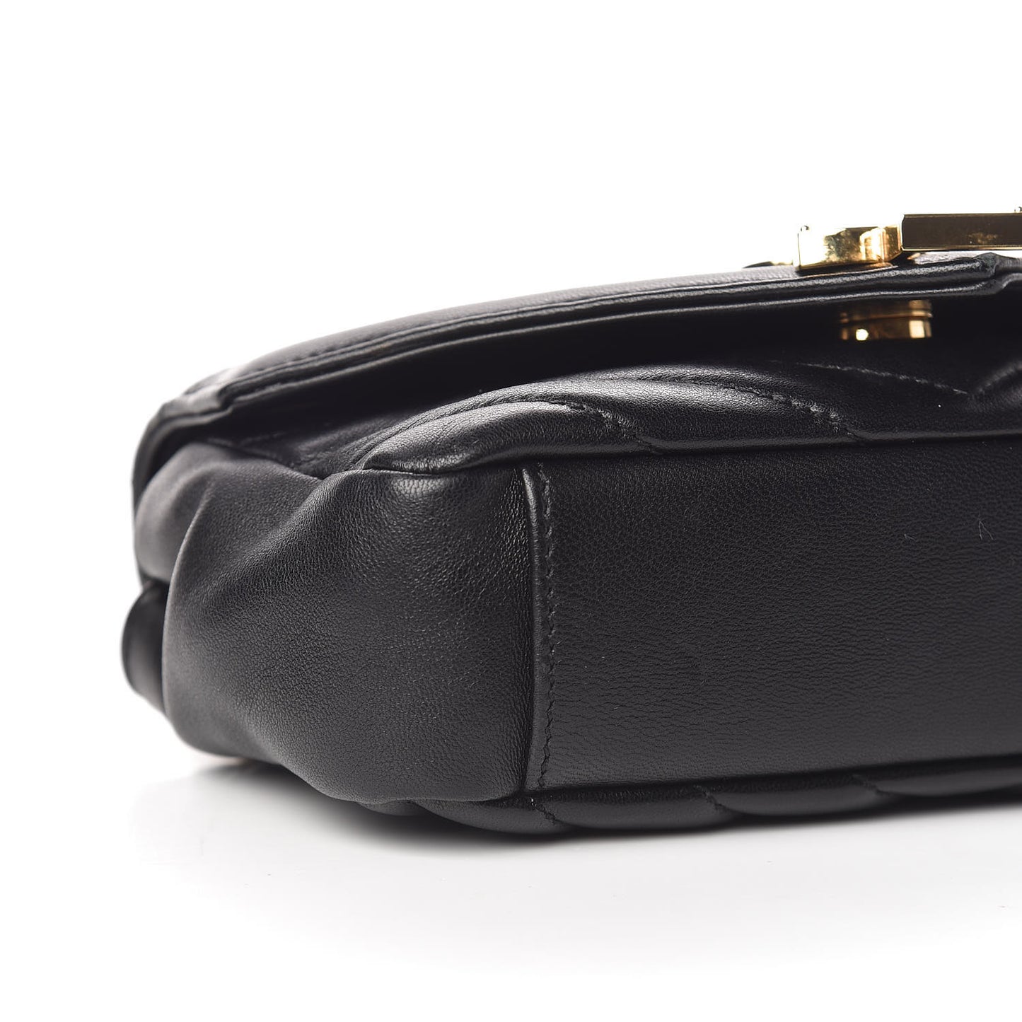 Calfskin Matelasse Chevron Classic Monogram Baby Chain Bag Black