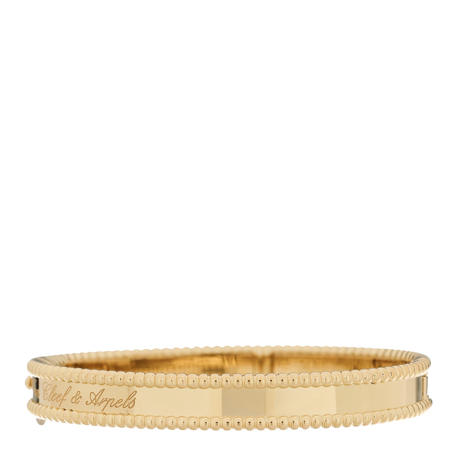 Van Cleef & Arpels 18K Yellow Gold Perlee Signature Bangle Bracelet S 1 of 3