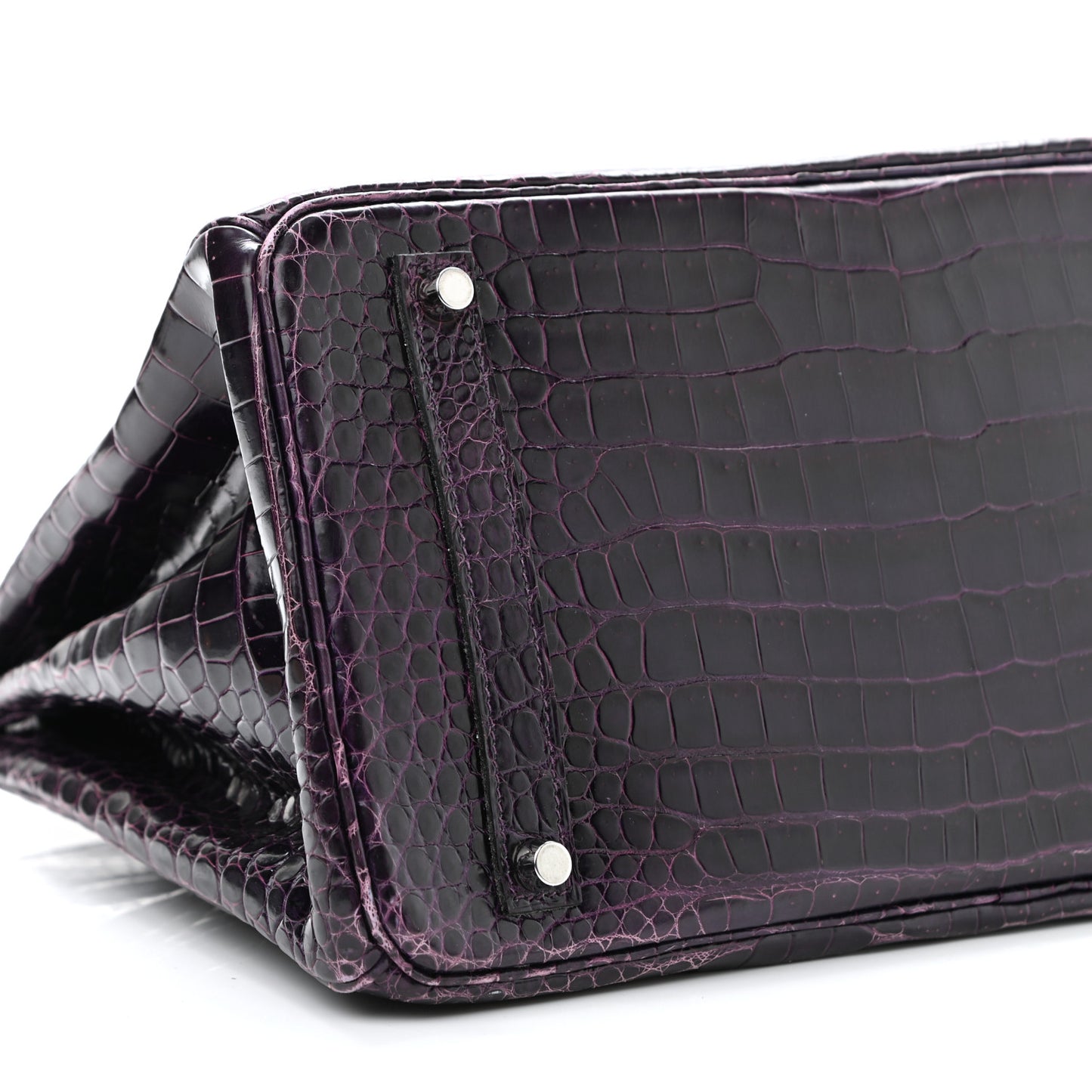 Shiny Porosus Crocodile Birkin 35 Prunoir