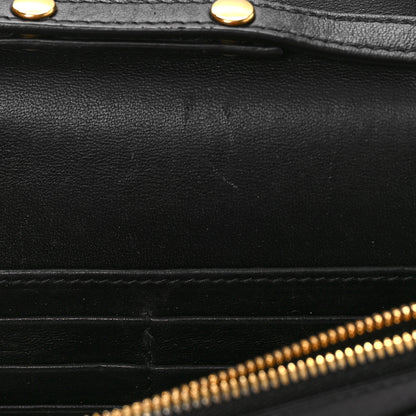 Balenciaga Shiny Goatskin Logo Embossed BB Wallet On Chain Black 10 of 11