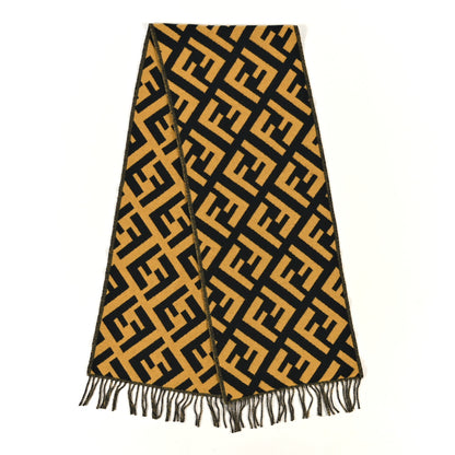 Fendi Cashmere FF Scarf Yellow Black 2 of 3