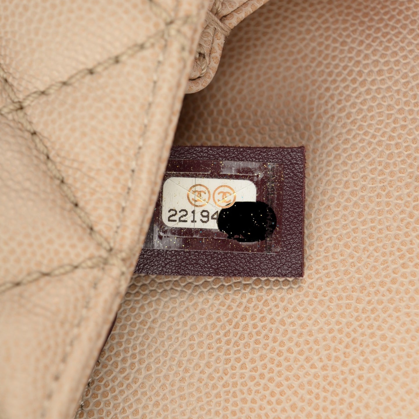 Caviar Quilted Small Coco Handle Flap Light Beige