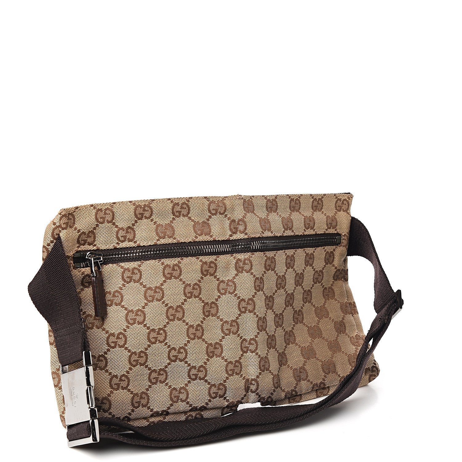 Gucci GG Monogram Double Pocket Belt Bag Dark Brown 2 of 6