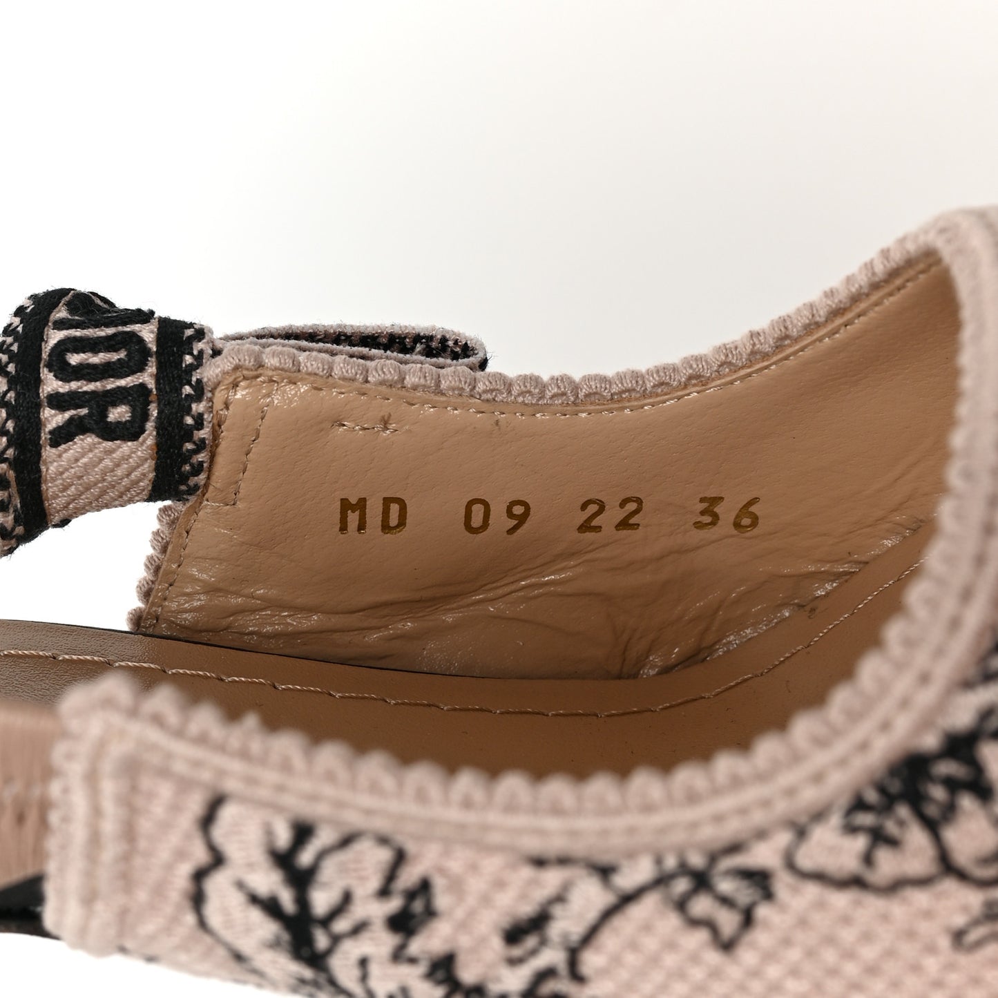 Canvas Jardin Botanique Embroidered J'Adoir Slingback 100mm Pumps 36 Black Nude