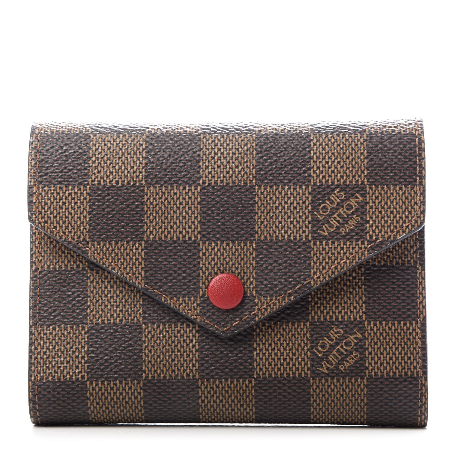 Louis Vuitton Damier Ebene Victorine Wallet Red 1 of 7