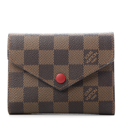 Louis Vuitton Damier Ebene Victorine Wallet Red 1 of 7