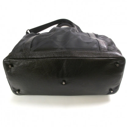 Burberry Nylon Tonal Check Diaper Bag Black 4 of 9