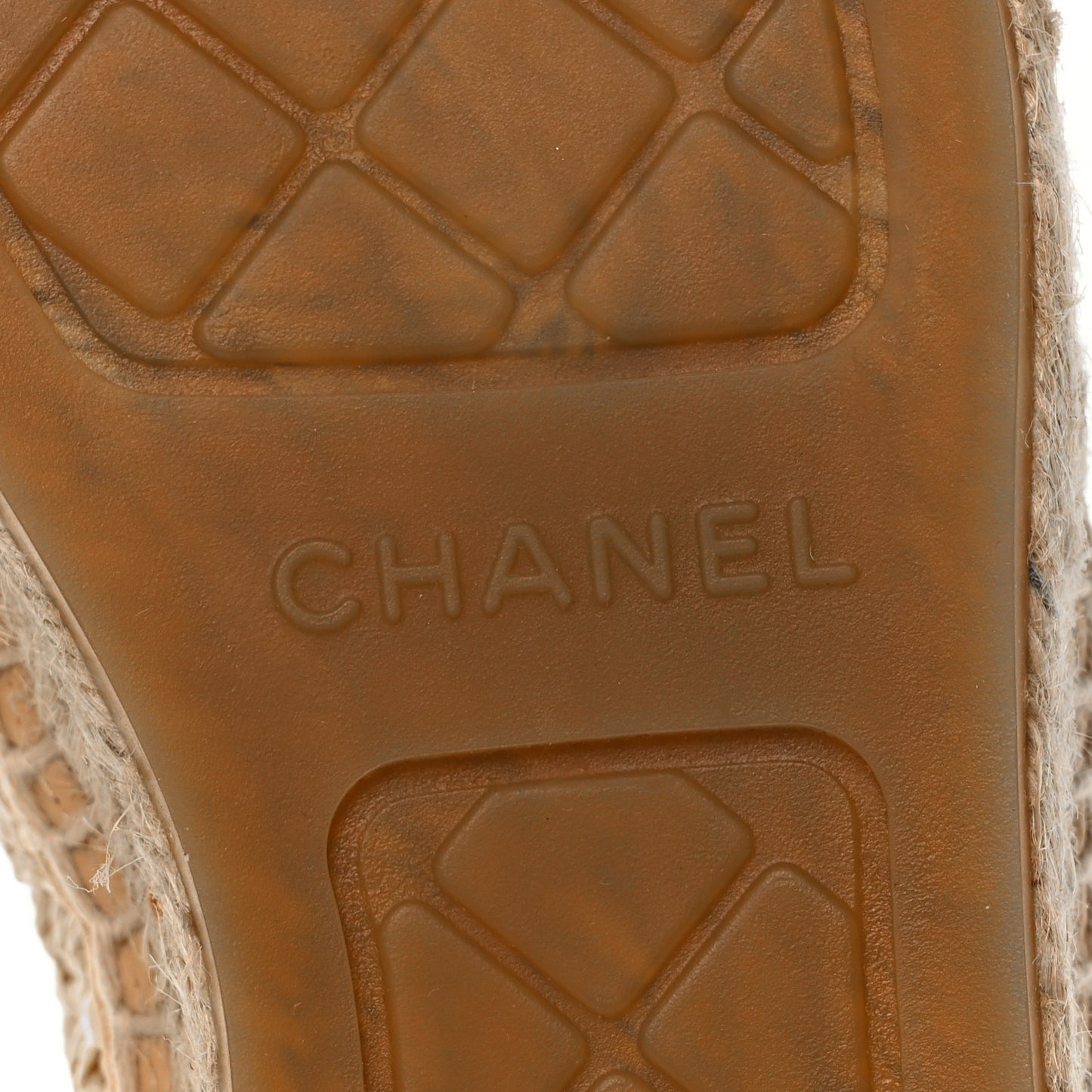 Braided Fabric Lambskin CC Espadrilles 39 Beige Black