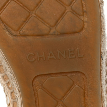 Chanel Braided Fabric Lambskin CC Espadrilles 39 Beige Black 6 of 10