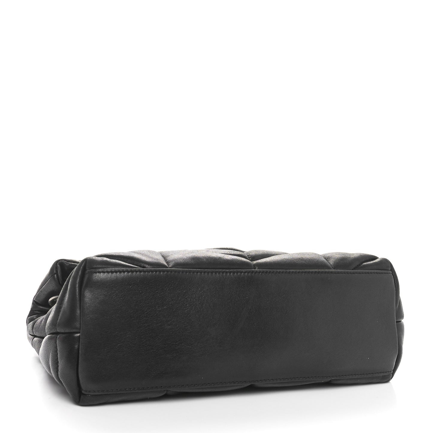 Lambskin Quilted Small Loulou Puffer Monogram Chain Satchel Black