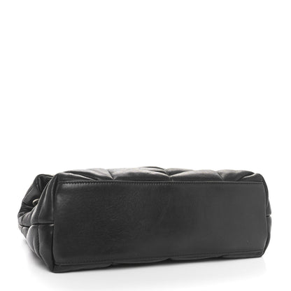 Saint Laurent Lambskin Quilted Small Loulou Puffer Monogram Chain Satchel Black 4 of 11