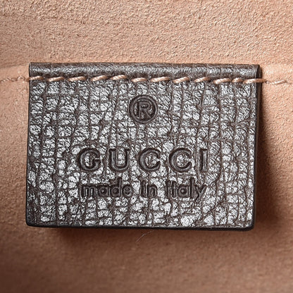 Gucci Calfskin Small Linea Crystal Heart Shoulder Bag Brown 6 of 7