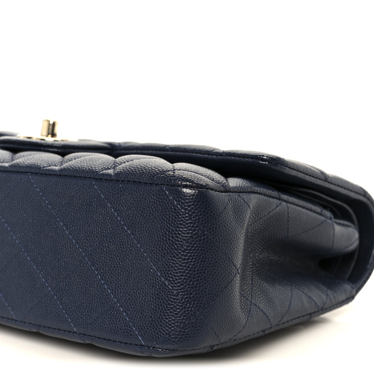 Caviar Quilted Medium Double Flap Navy Navy