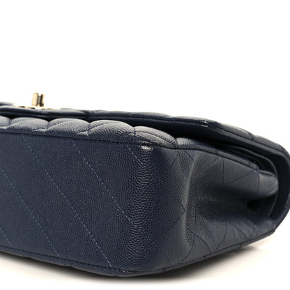 Chanel Caviar Quilted Medium Double Flap Navy Navy 11 of 12