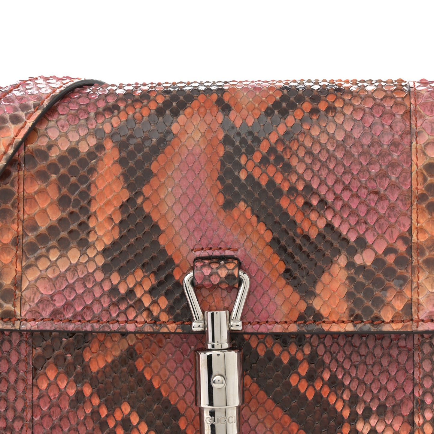 Snakeskin Small Jackie Shoulder Bag Deep Paprika Rocky