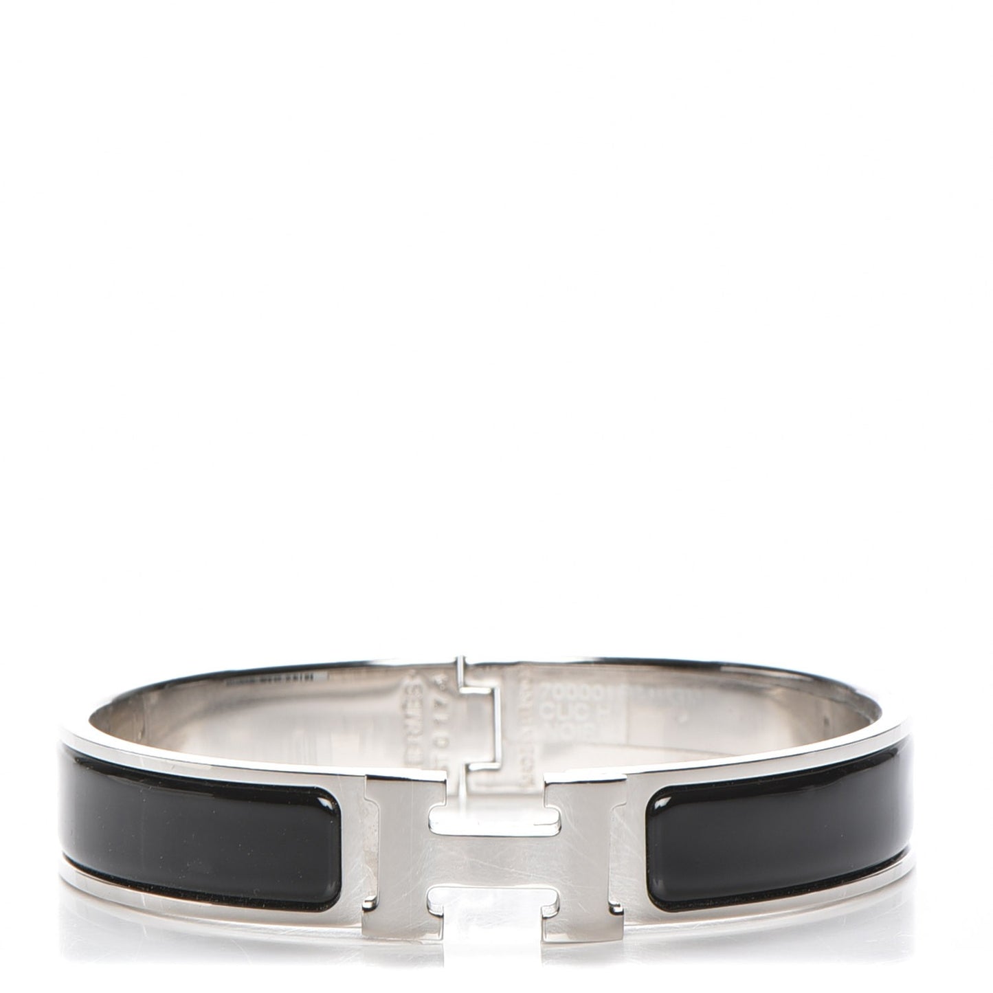Enamel Narrow Clic Clac H Bracelet GM Black
