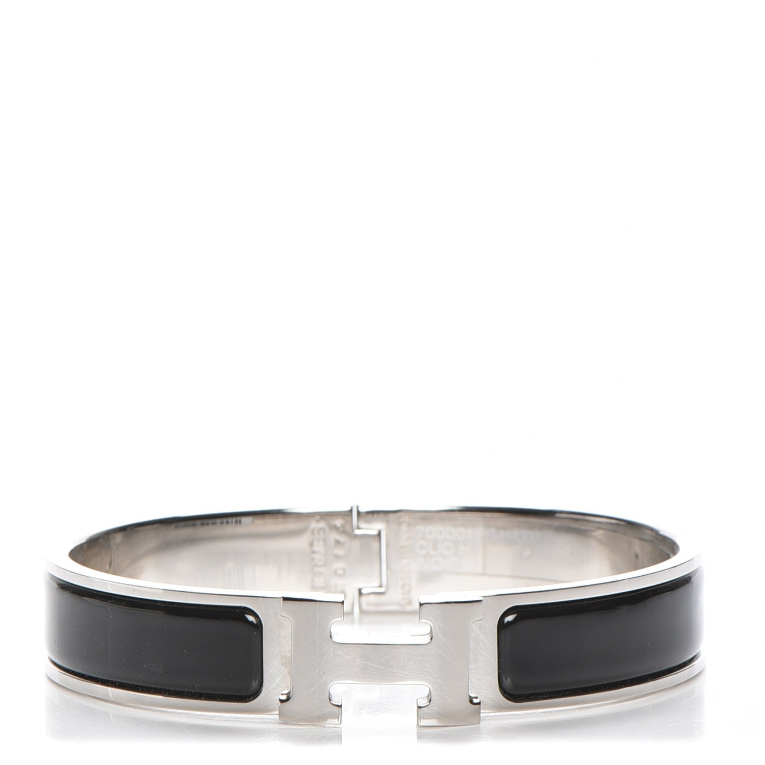 Hermes Enamel Narrow Clic Clac H Bracelet GM Black 1 of 5