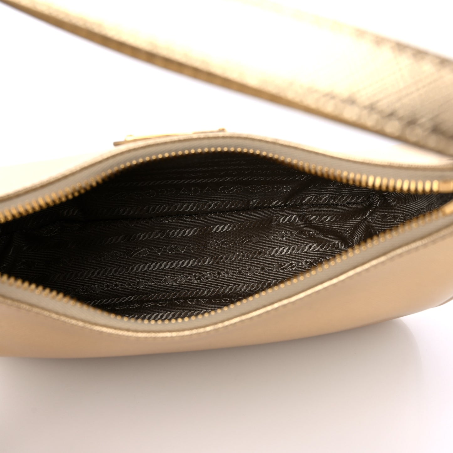Saffiano Lux Mini Re-Edition Shoulder Bag Platino