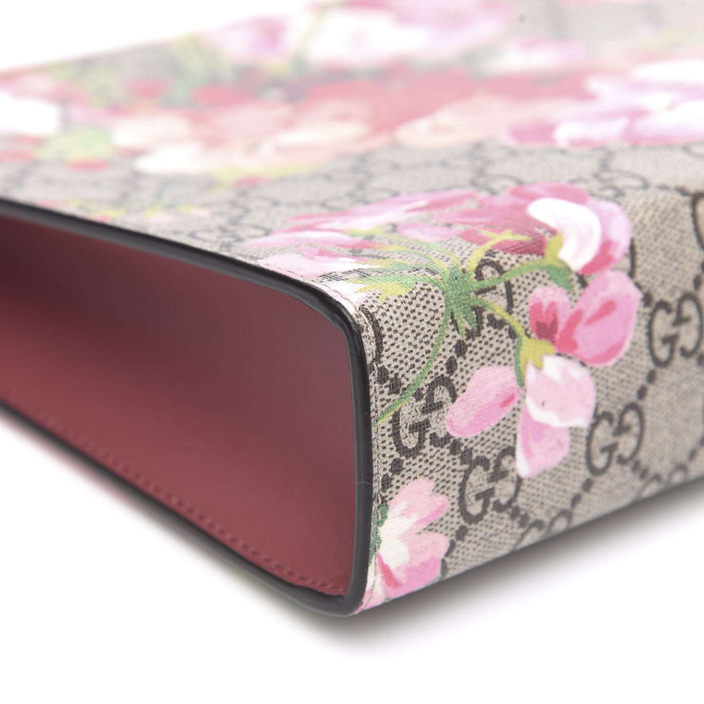 GG Supreme Monogram Blooms Large Cosmetic Case Beige Multicolor Dry Rose