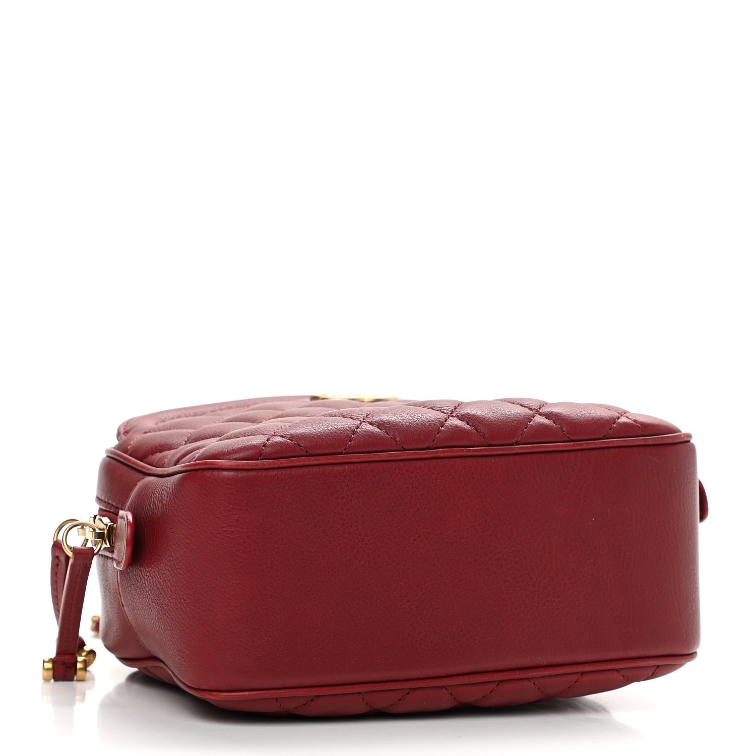 Chanel Calfskin Quilted CC Small Vanity Case Dark Red 4 of 12