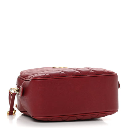Chanel Calfskin Quilted CC Small Vanity Case Dark Red 4 of 12